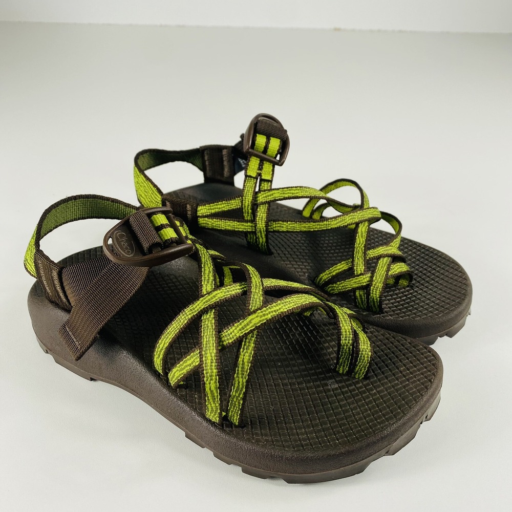Chaco Women's Classic Sandals Green Brown Adjustable Strappy Shoes Size 6